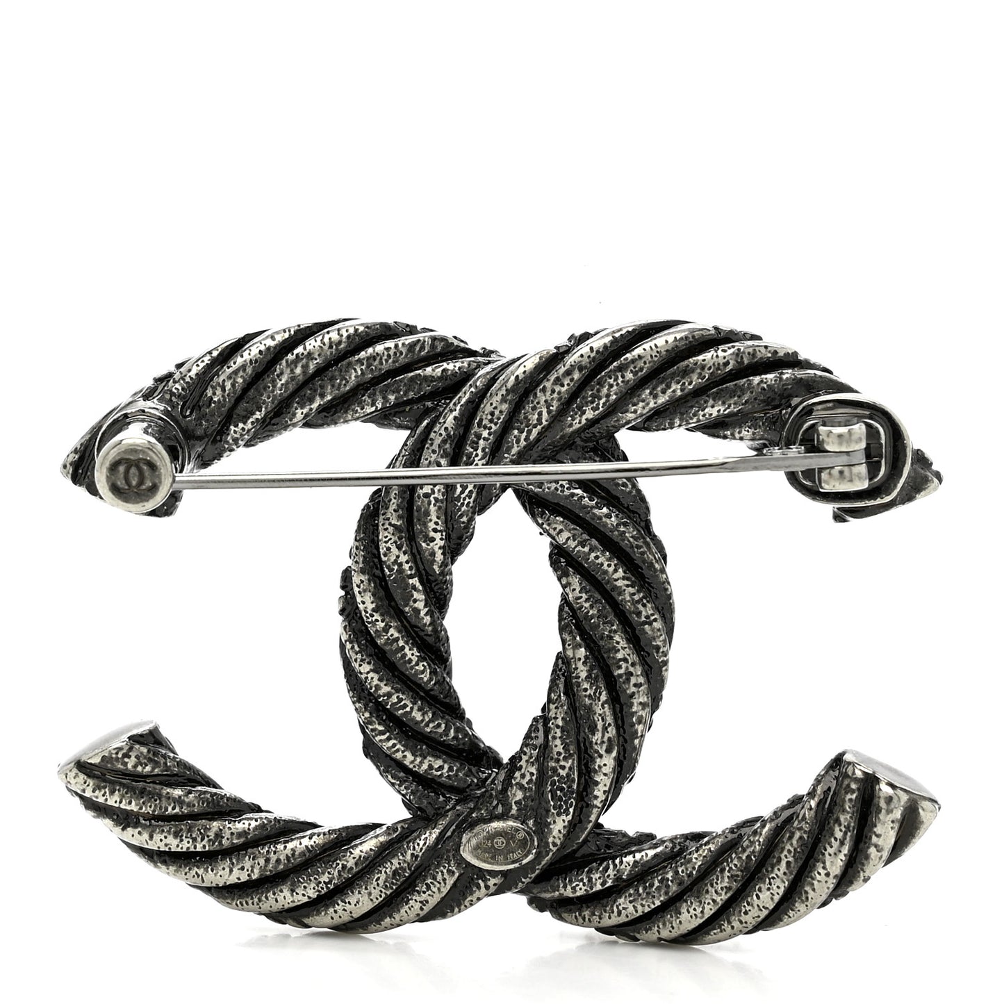 Ruthenium Twisted CC Brooch