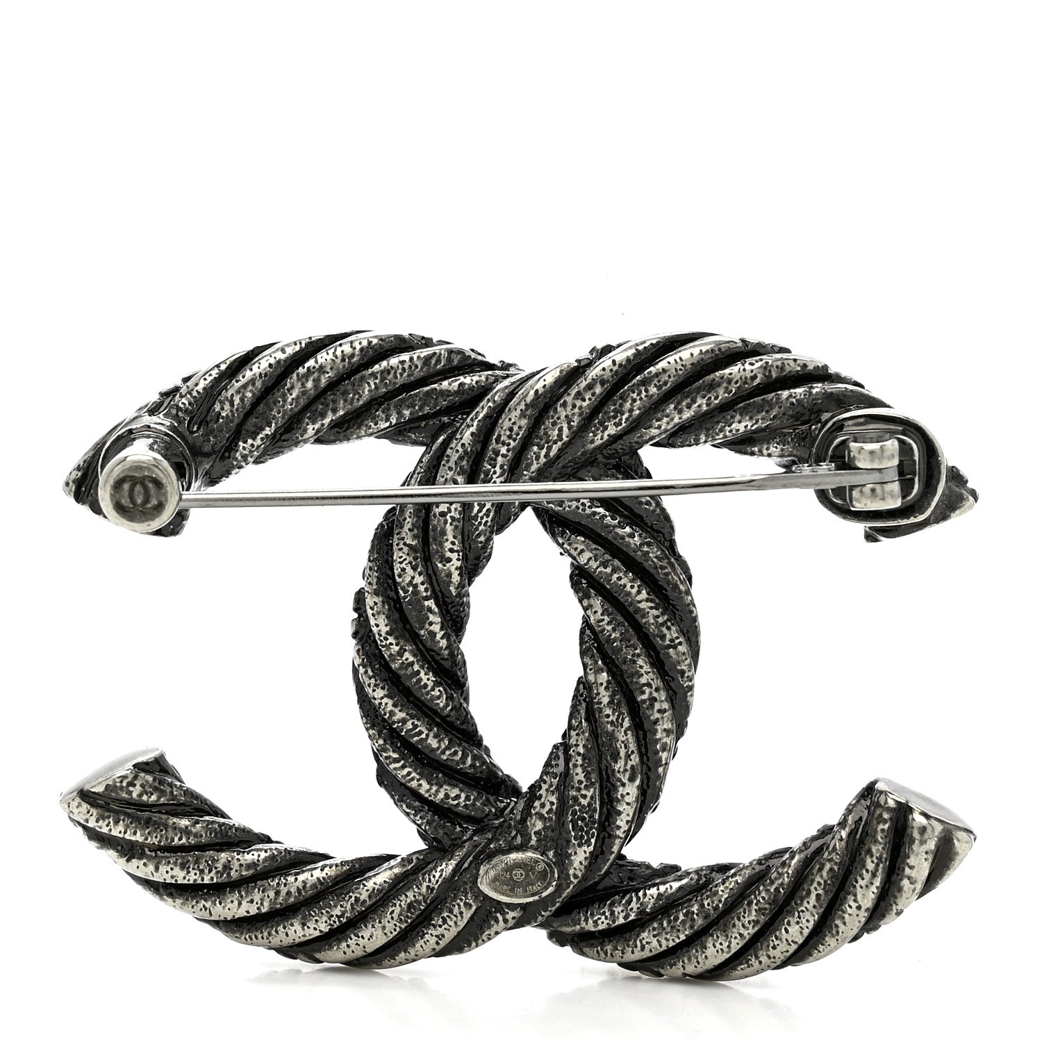 Chanel Ruthenium Twisted CC Brooch 3 of 4