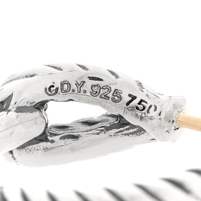 David Yurman Sterling Silver 18K Yellow Gold Small Cable Loop Hoop Earrings 4 of 4