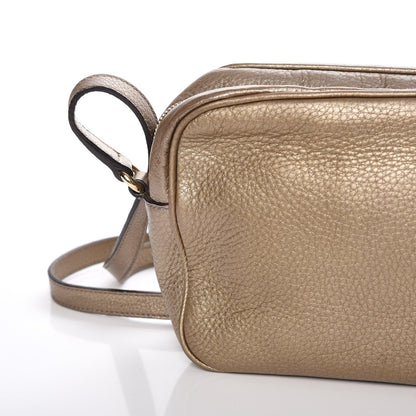 Gucci Metallic Pebbled Calfskin Small Soho Disco Bag Golden Beige 11 of 15