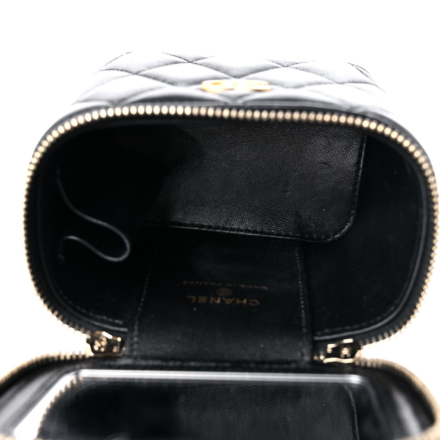 Chanel Lambskin Quilted Metal Mini Top Handle Vanity Case With Chain Black 5 of 11