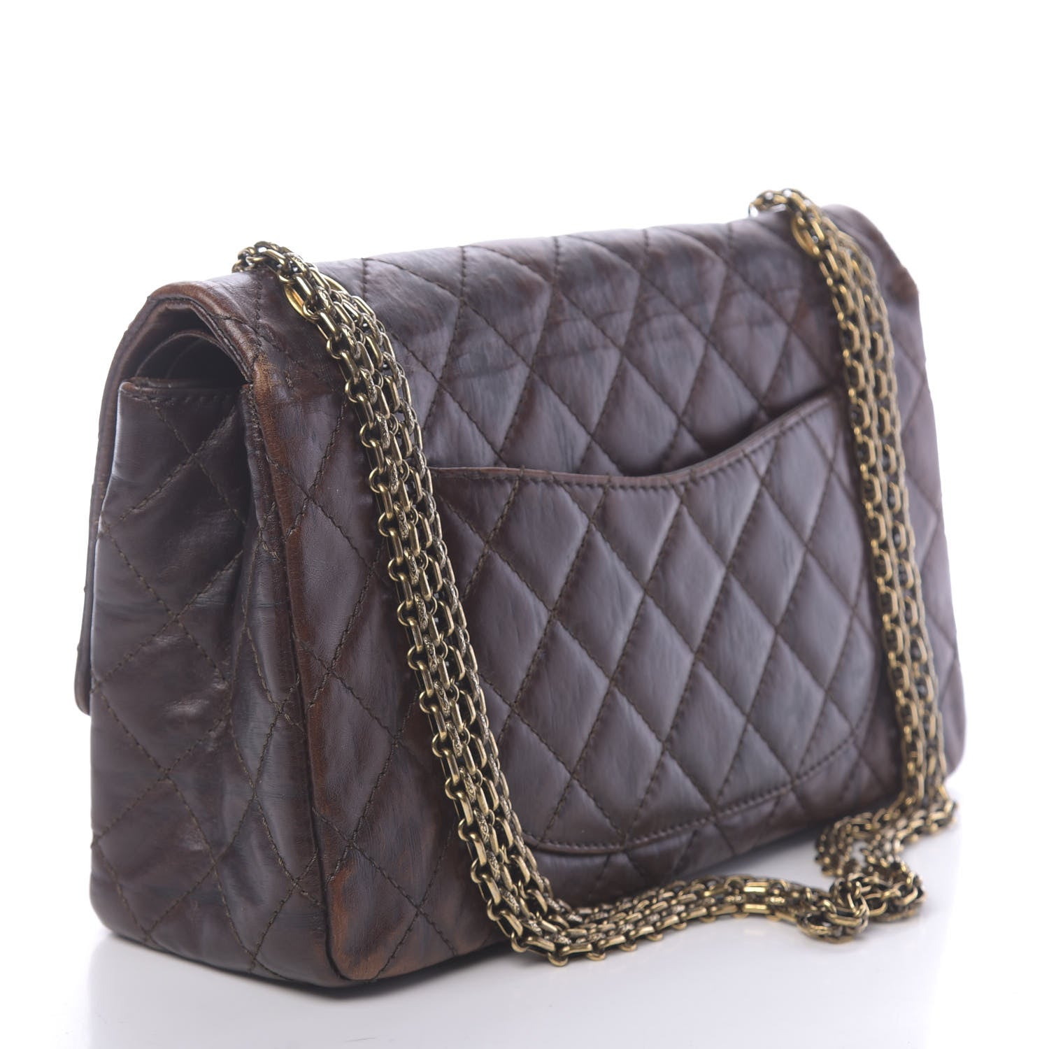 Chanel Aged Calfskin Quilted 2.55 Paris Shanghai Reissue 226 Flap Brown 3 of 12