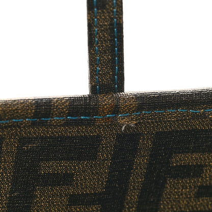 Fendi Zucca Spalmati Perforated Medium Roll Tote Tobacco Pavone 9 of 9