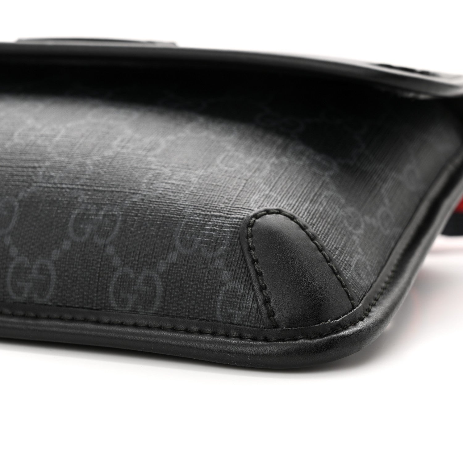 Gucci GG Supreme Monogram Web Slim Belt Bag Black Grey 10 of 19