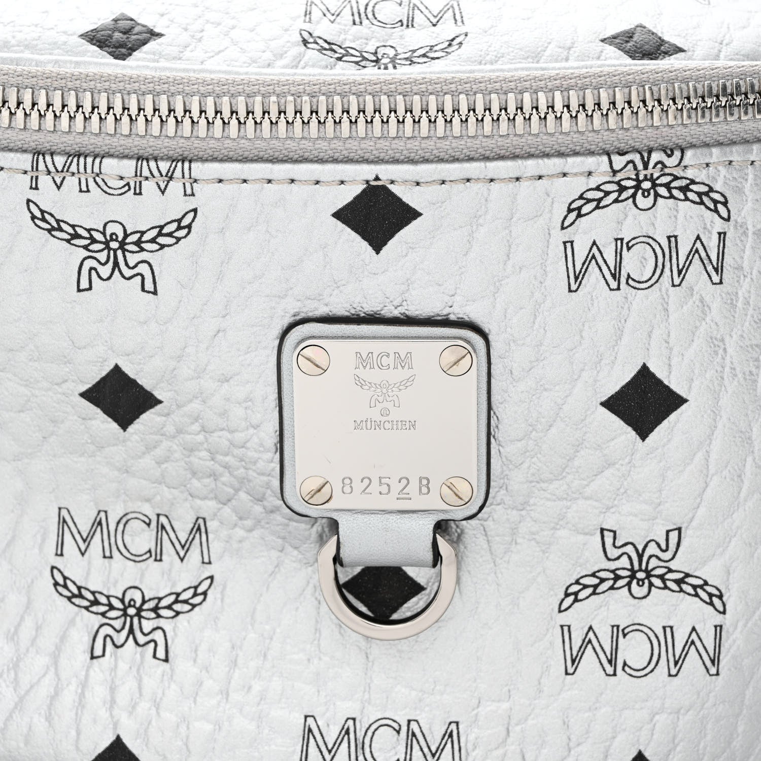 MCM Metallic Visetos Stark Belt Bag Silver 7 of 10