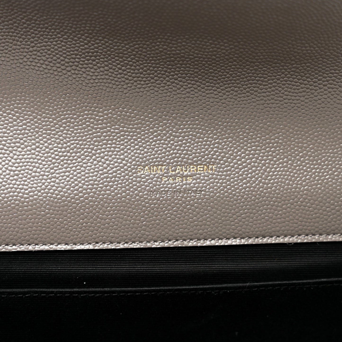 Grain De Poudre Matelasse Chevron Monogram Envelope Clutch Fog