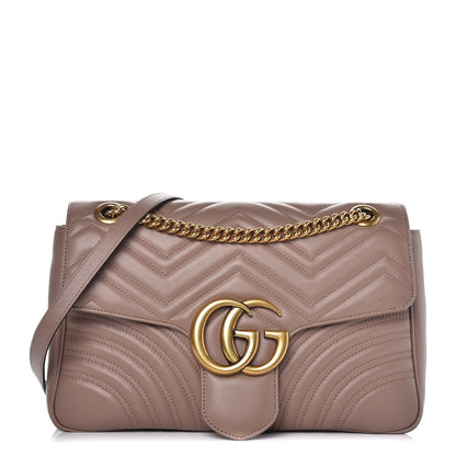 Gucci Calfskin Matelasse Medium GG Marmont Shoulder Bag Porcelain Rose 1 of 7