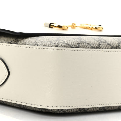 Gucci GG Supreme Monogram Small Horsebit 1955 Shoulder Bag Beige Mystic White 8 of 10