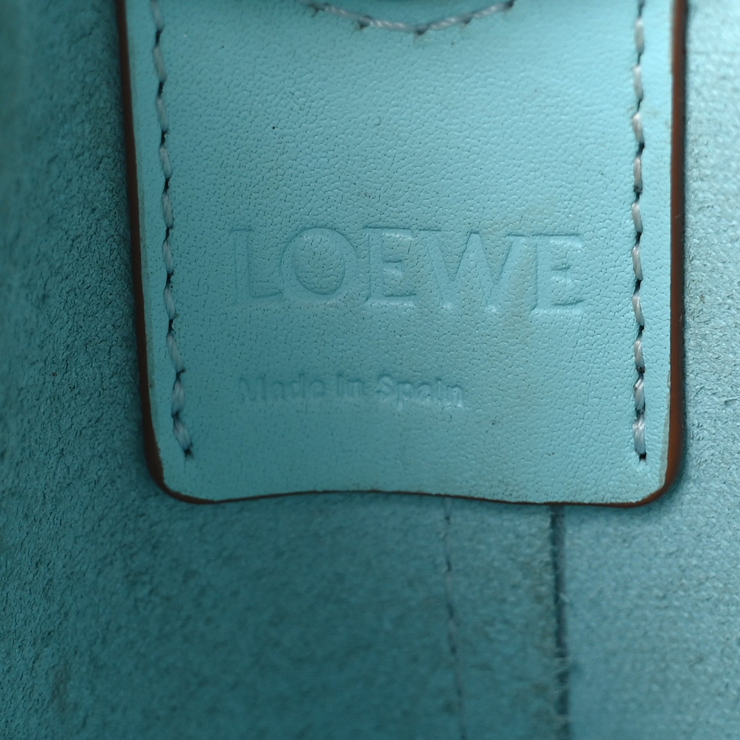 Loewe Calfskin Nano Balloon Bucket Bag Light Blue Cognac 5 of 9