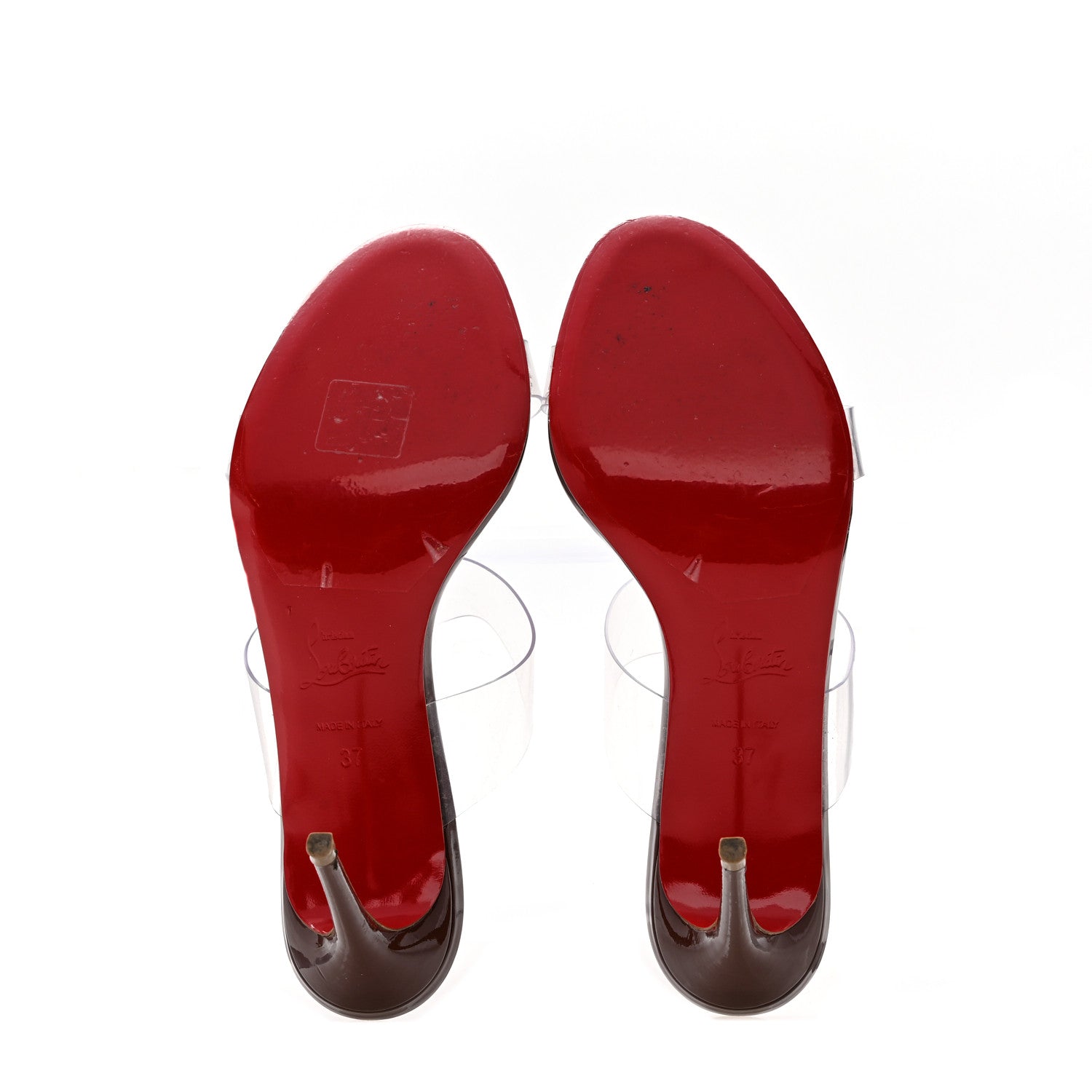 Christian Louboutin Patent PVC Just Nothing 85 Slide Sandals 37 Black 6 of 9