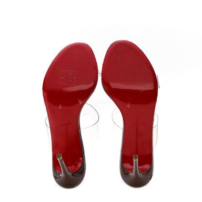 Christian Louboutin Patent PVC Just Nothing 85 Slide Sandals 37 Black 6 of 9