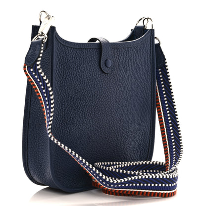 Hermes Taurillon Clemence Amazone Sangle Cavale Evelyne TPM Bleu Nuit Bleu Encre Cuivre 3 of 8