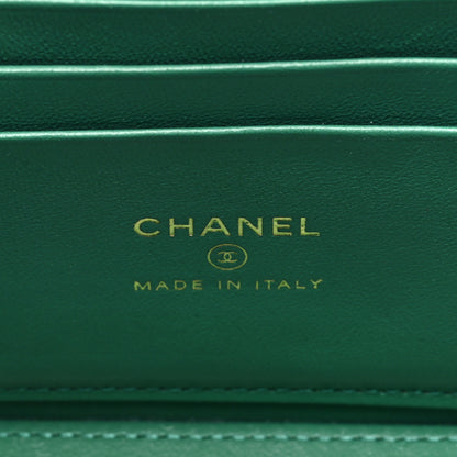 Chanel Lambskin Quilted Small Top Handle Vanity Case With Chain Green 6 of 11