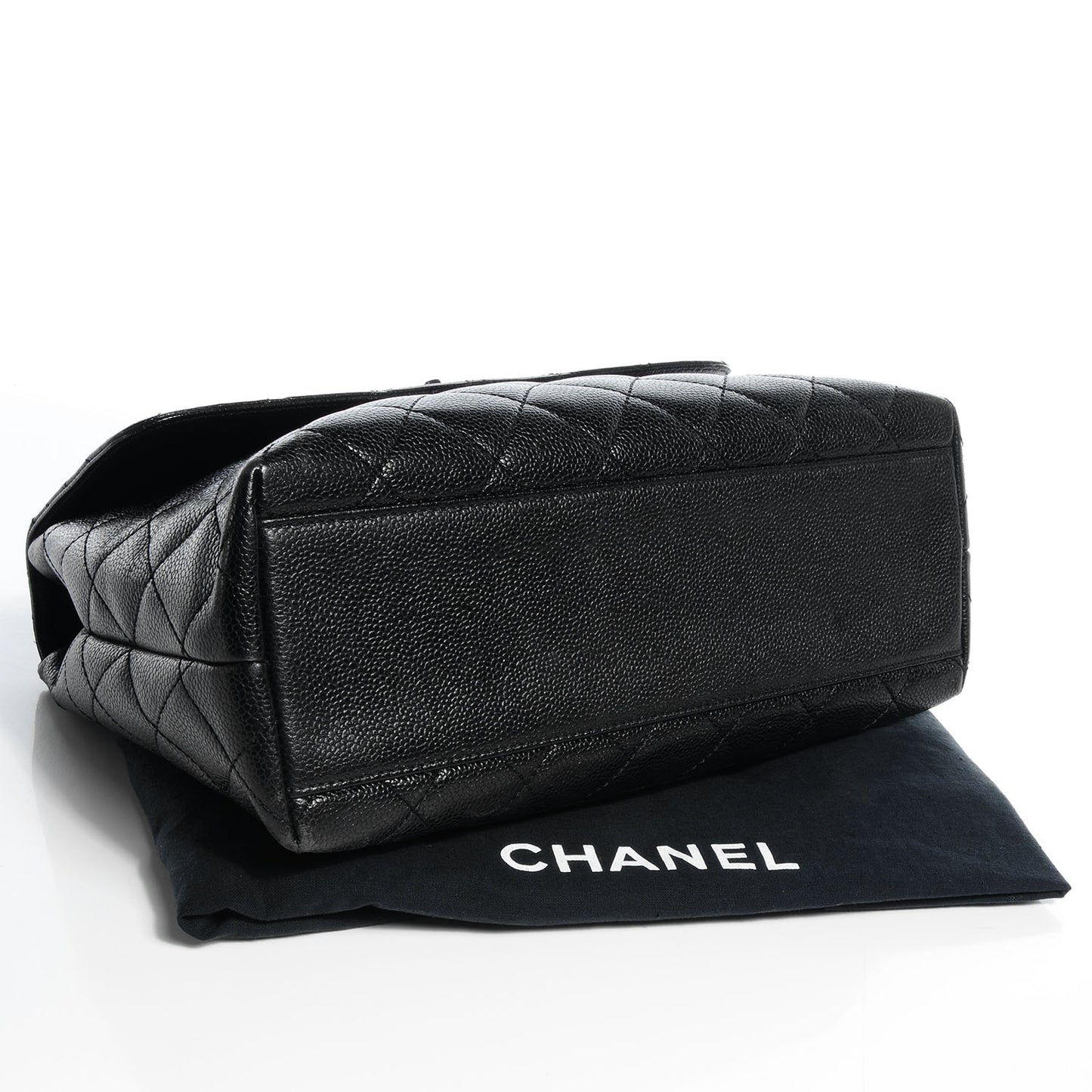 Caviar Quilted Jumbo Kelly Flap Black