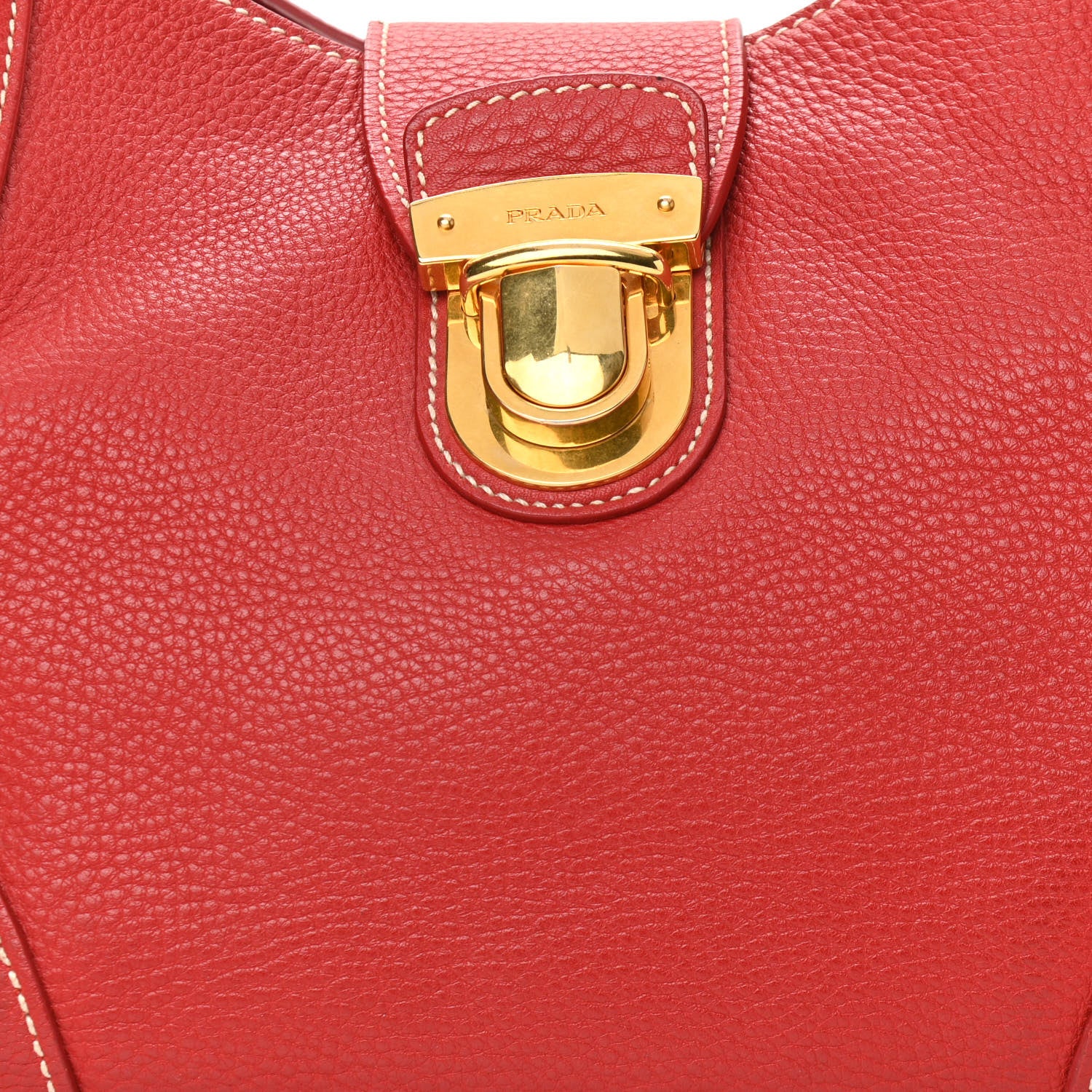 Prada Vitello Daino Pushlock Tote 8 of 12