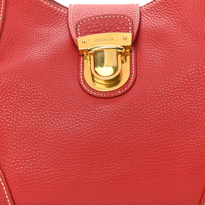 Prada Vitello Daino Pushlock Tote 8 of 12