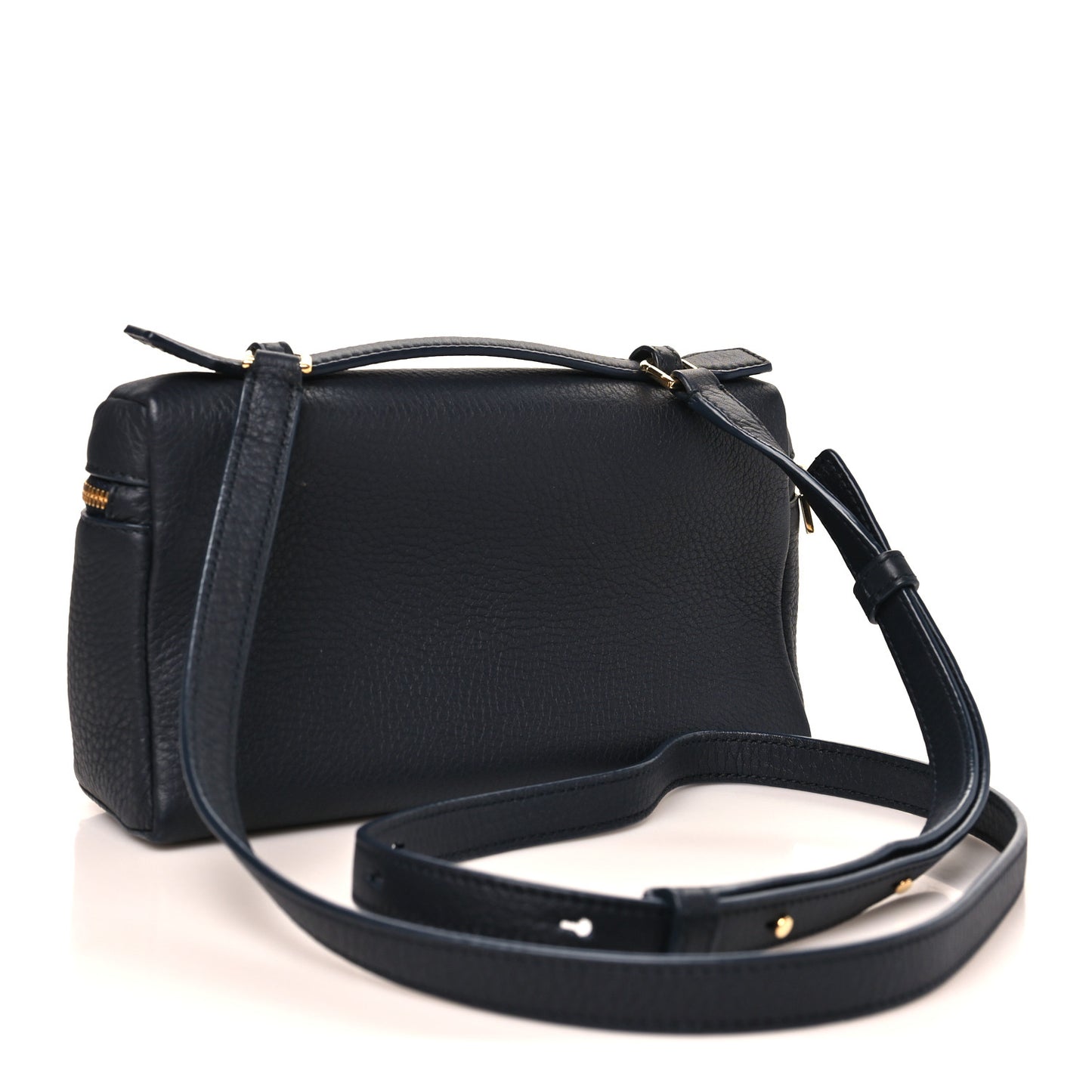 Grained Calfskin L19 Extra Pocket Pouch Navy Blue