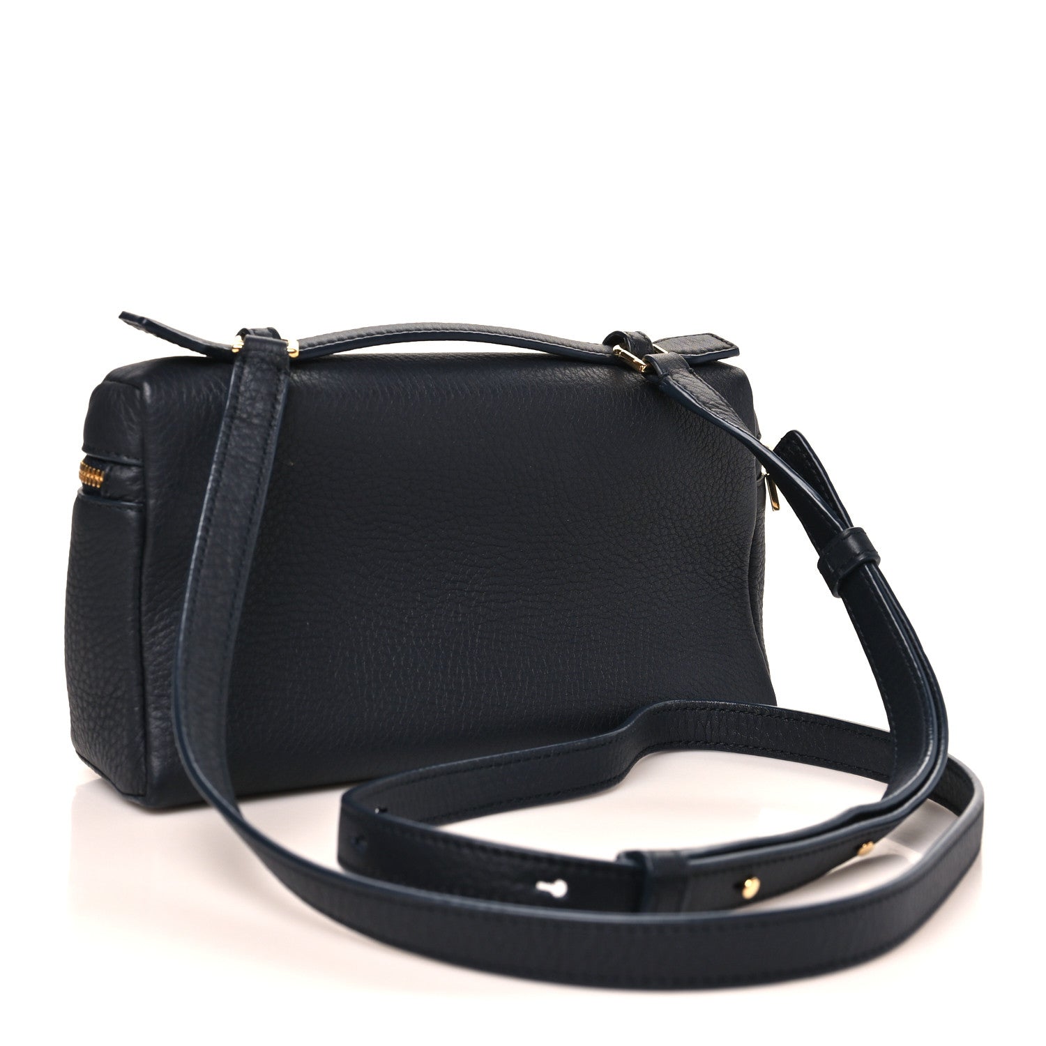Loro Piana Grained Calfskin L19 Extra Pocket Pouch Navy Blue 3 of 9