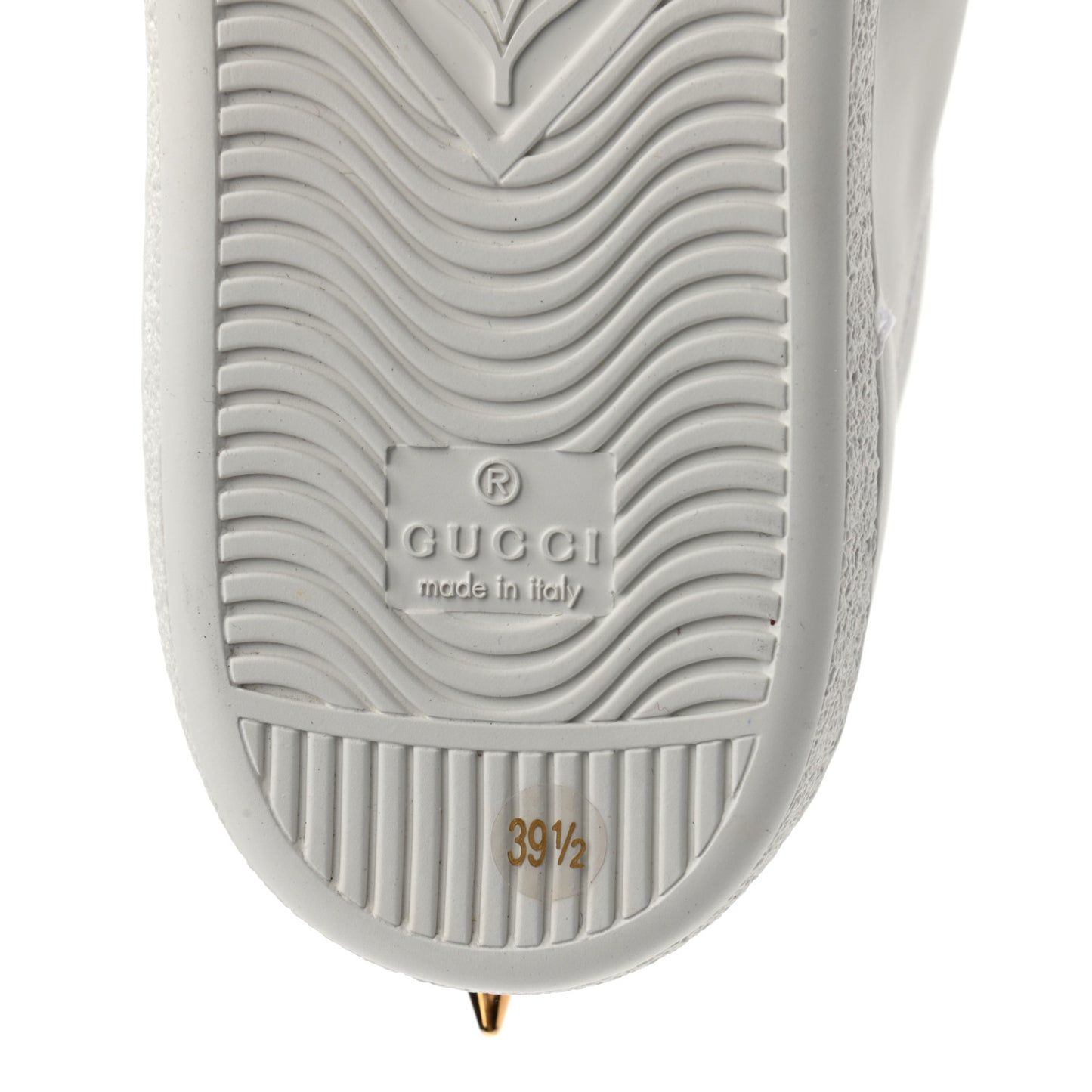 Calfskin Web Pearl Studded Womens Ace Sneakers 39.5 White