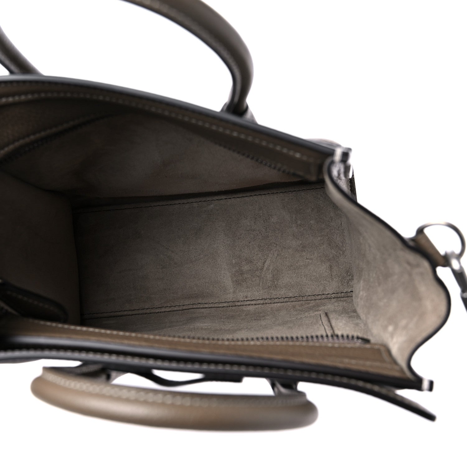 Celine Drummed Calfskin Nano Luggage Souris 5 of 9