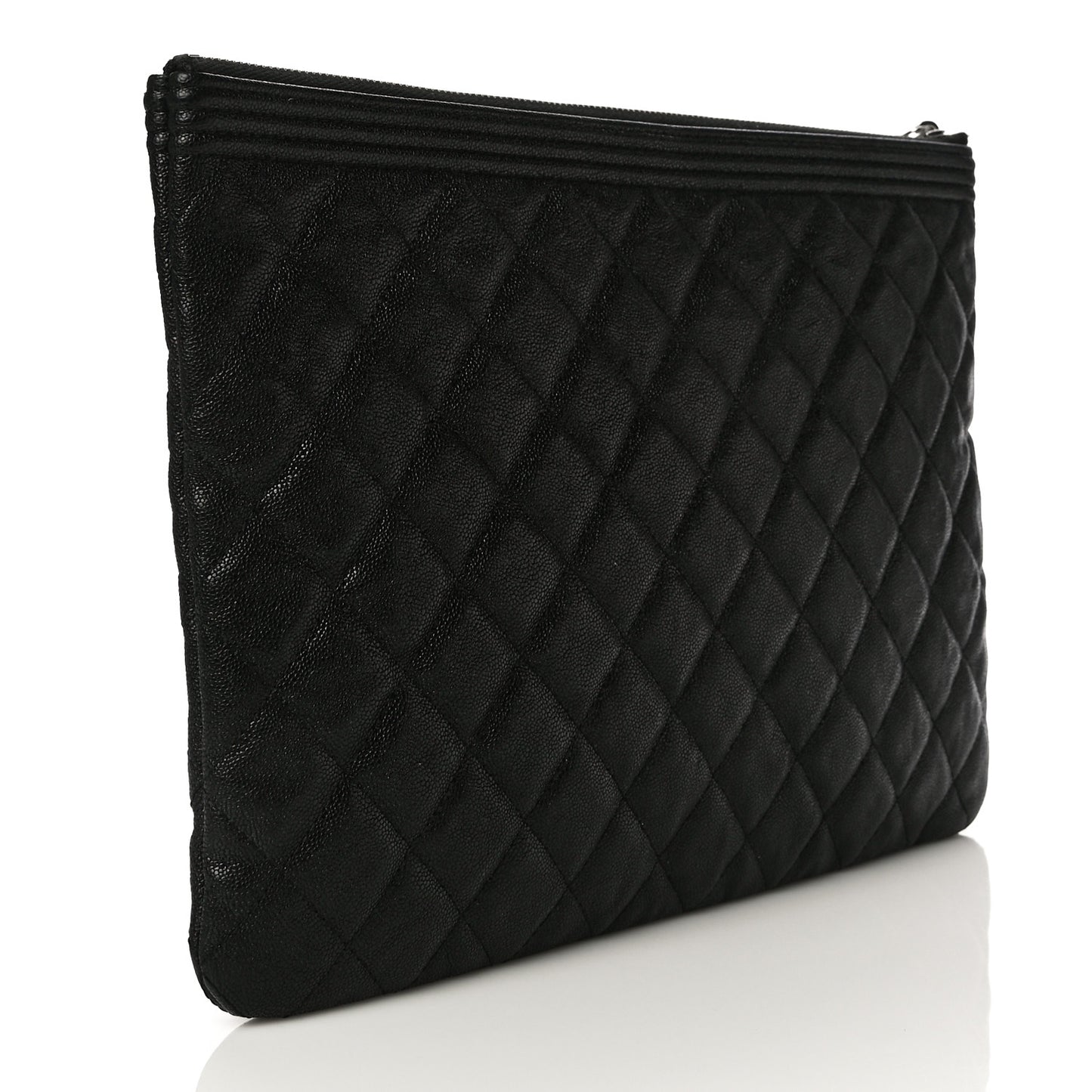 Caviar Quilted Medium Boy Cosmetic Case Black
