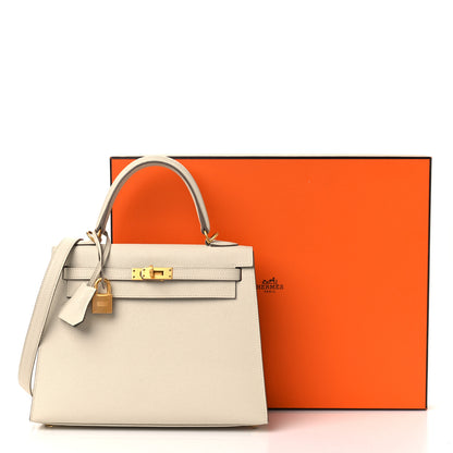 Hermes Epsom Horseshoe Kelly Sellier 25 Craie Gris Perle 12 of 12