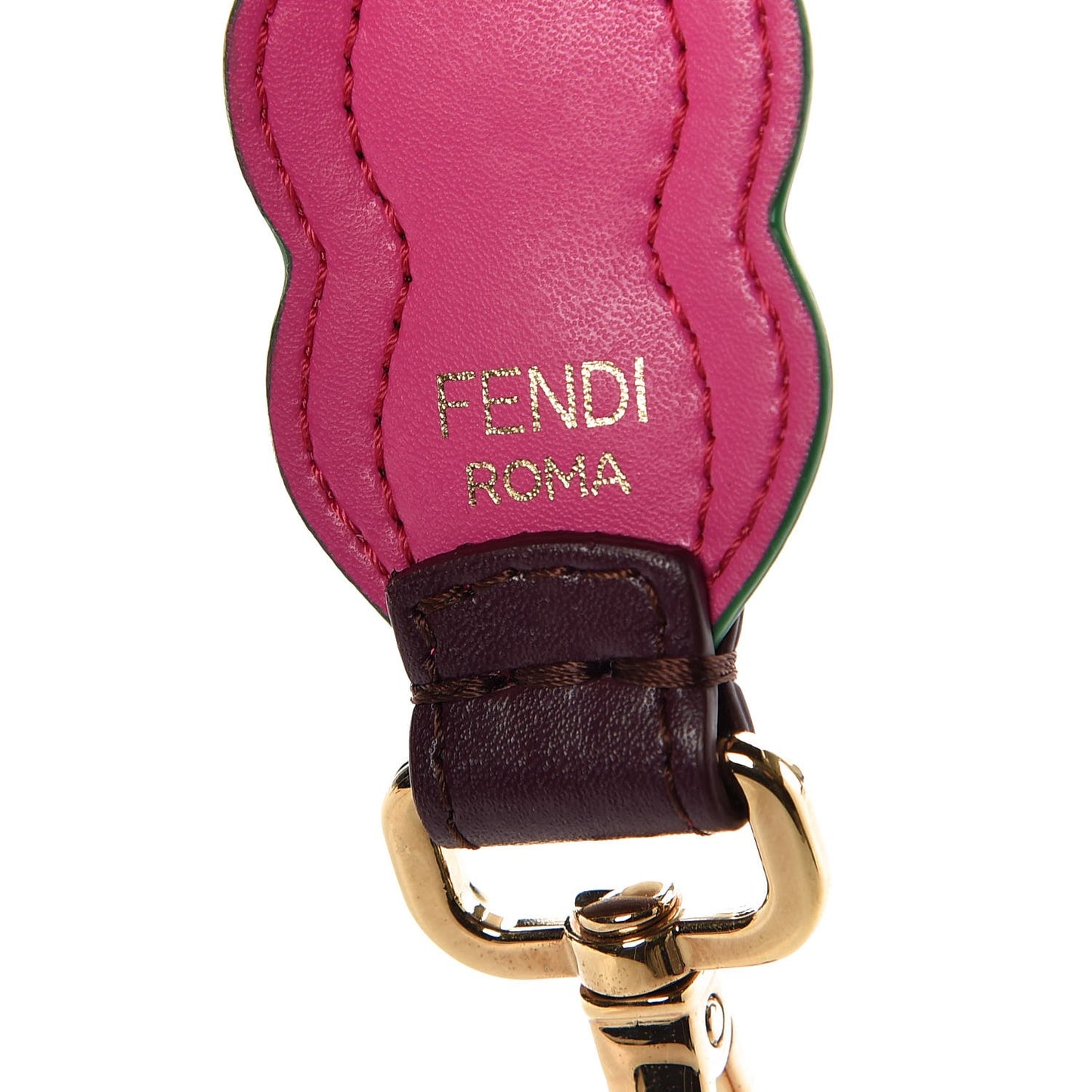 Calfskin Pearl Embellished Mini Strap You Amarone Geranium