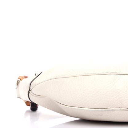 Gucci Pebbled Calfskin Bamboo Ring Hobo Ivory 8 of 11