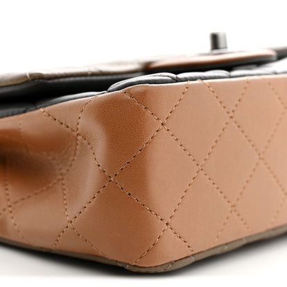 Chanel Lambskin Quilted Tri-Color Mini Rectangular Flap Brown Grey 9 of 10