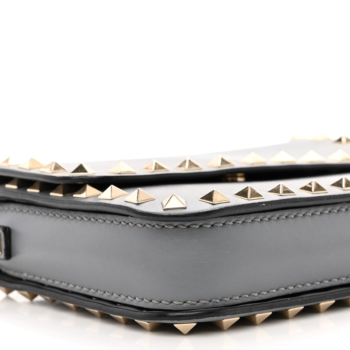 Vitello Rockstud Flap Crossbody Bag Stone