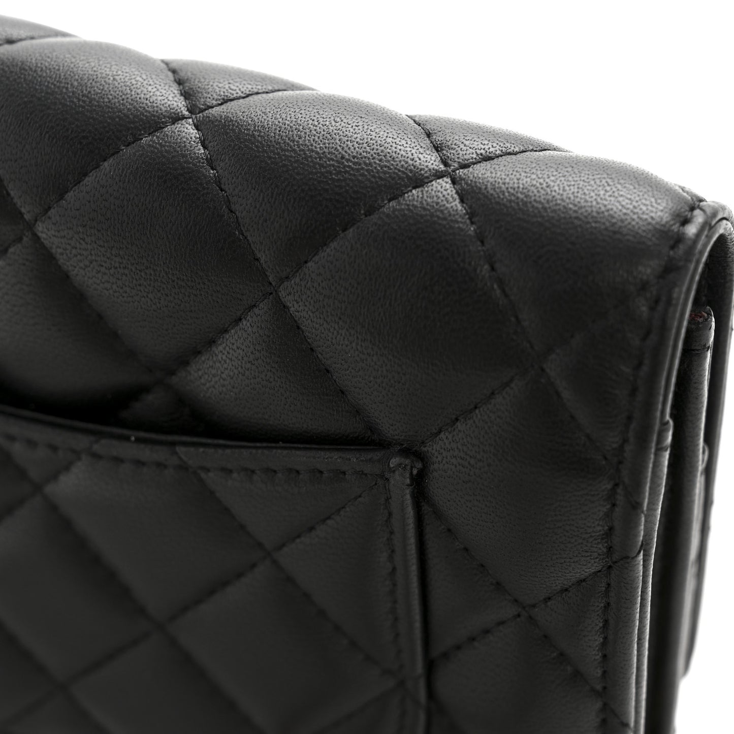 Lambskin Quilted Wallet On Chain WOC Black
