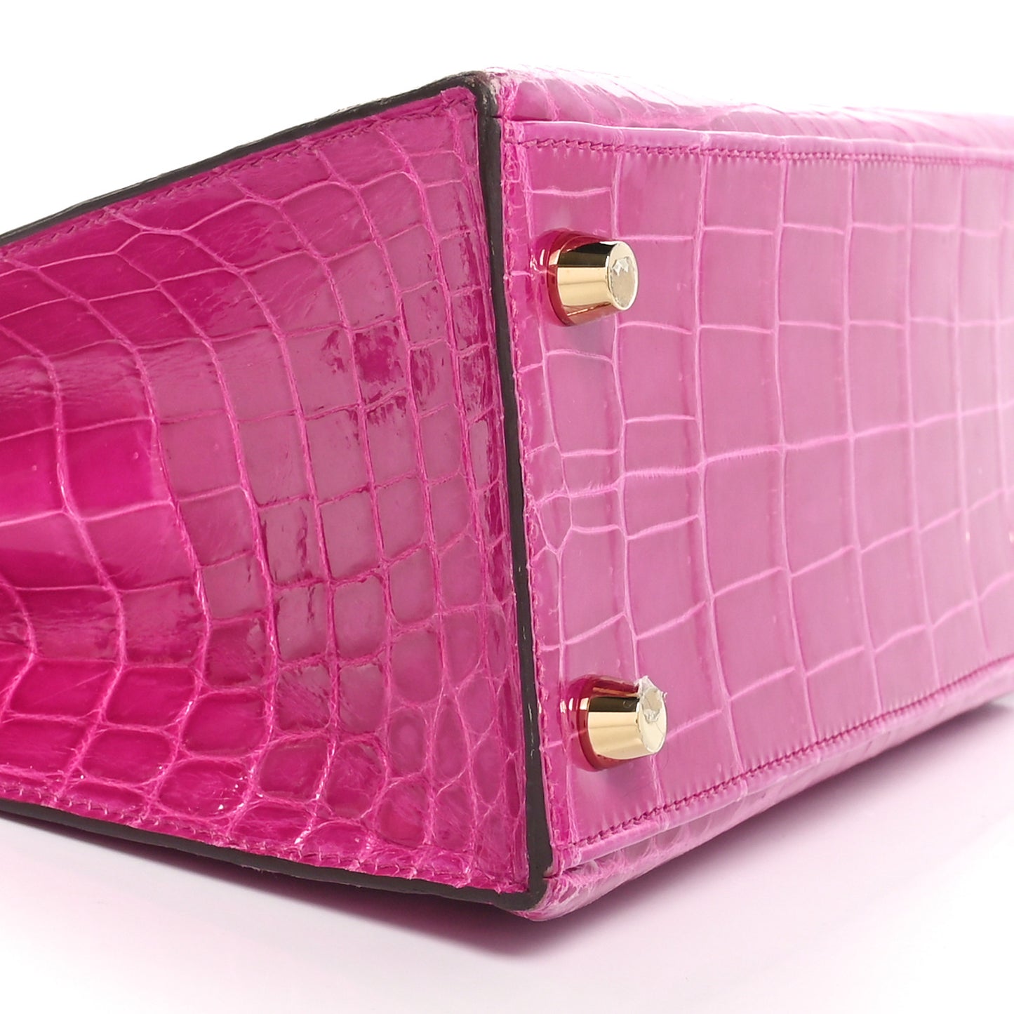 Shiny Niloticus Crocodile Kelly Sellier 25 Rose Pourpre