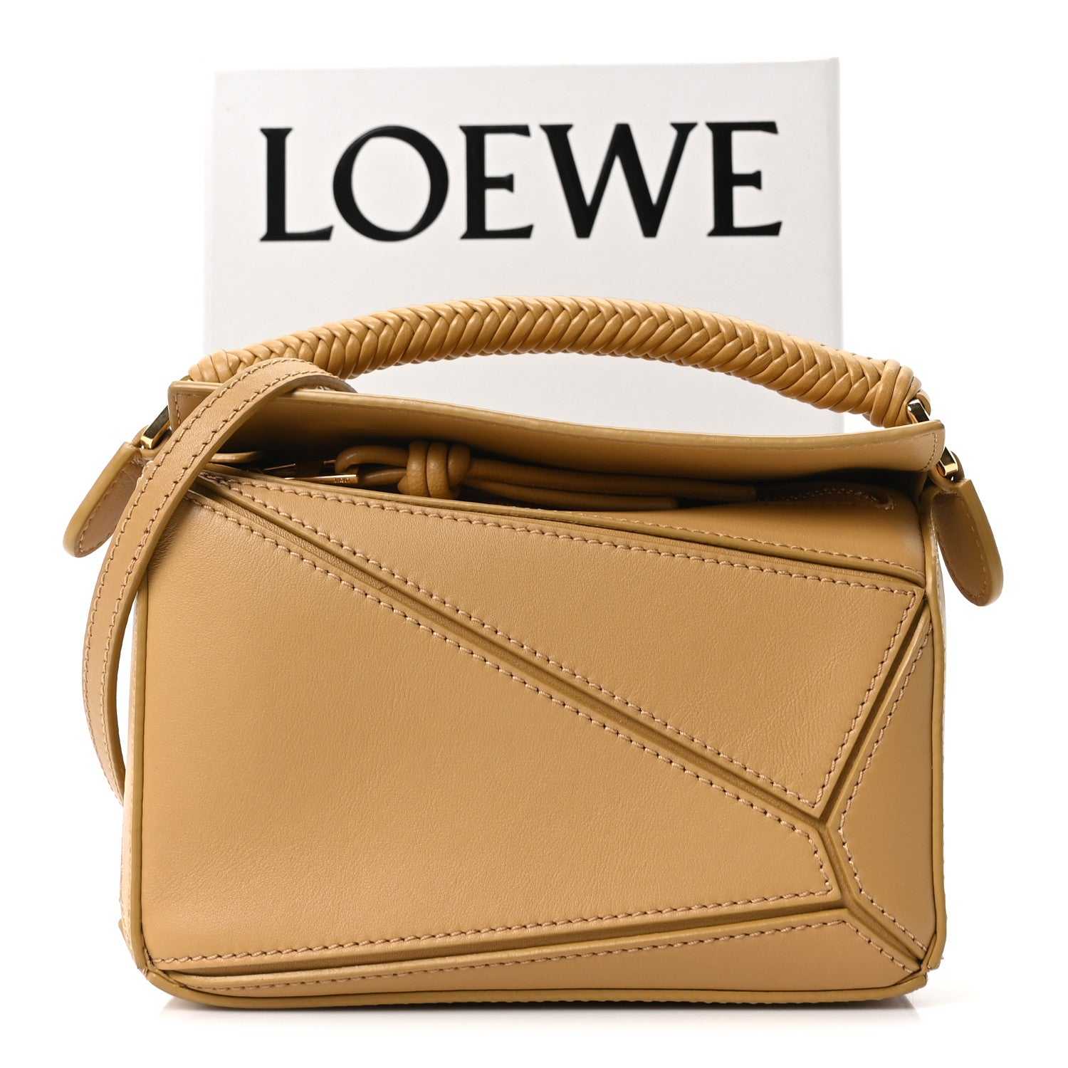 Loewe Calfskin Mini Woven Puzzle Bag Sahara 11 of 11