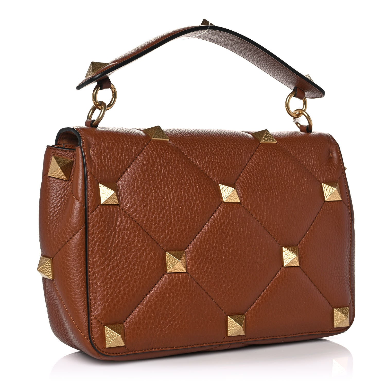 Valentino Garavani Grained Calfskin Large Roman Stud Shoulder Bag Selleria 3 of 8