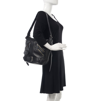 Marc Jacobs Calfskin Sling Moto Shoulder Bag Black 2 of 9