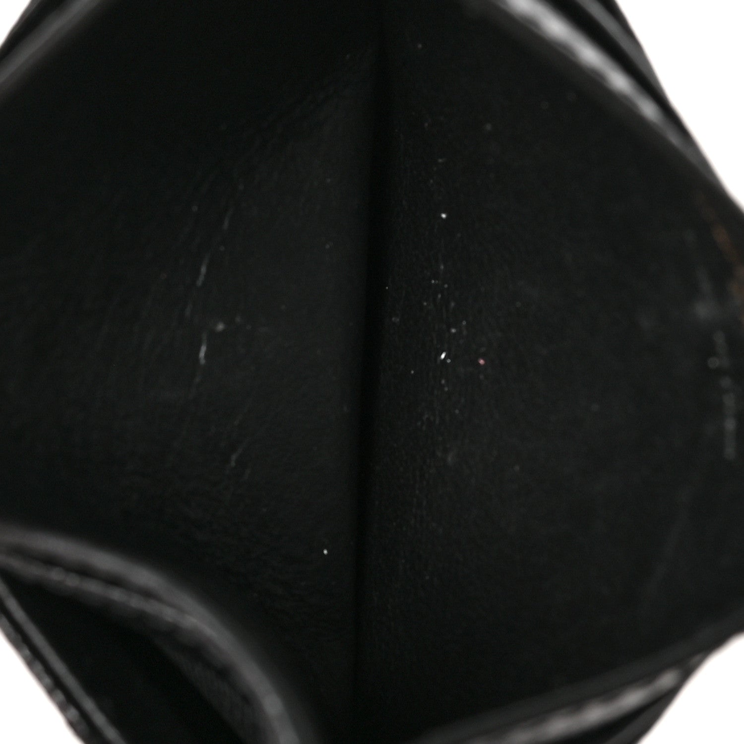 Saint Laurent Grain De Poudre Matelasse Chevron Monogram Credit Card Case Black 5 of 6