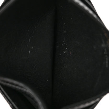 Saint Laurent Grain De Poudre Matelasse Chevron Monogram Credit Card Case Black 5 of 6