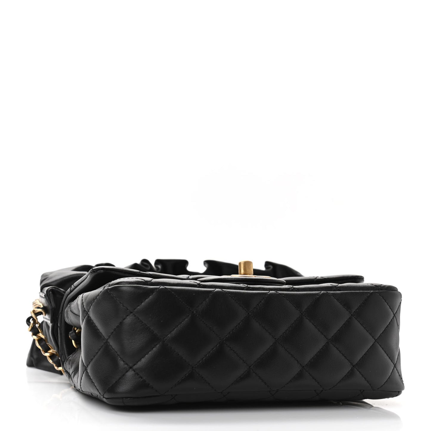 Lambskin Quilted Mini Romance Rectangular Flap Black