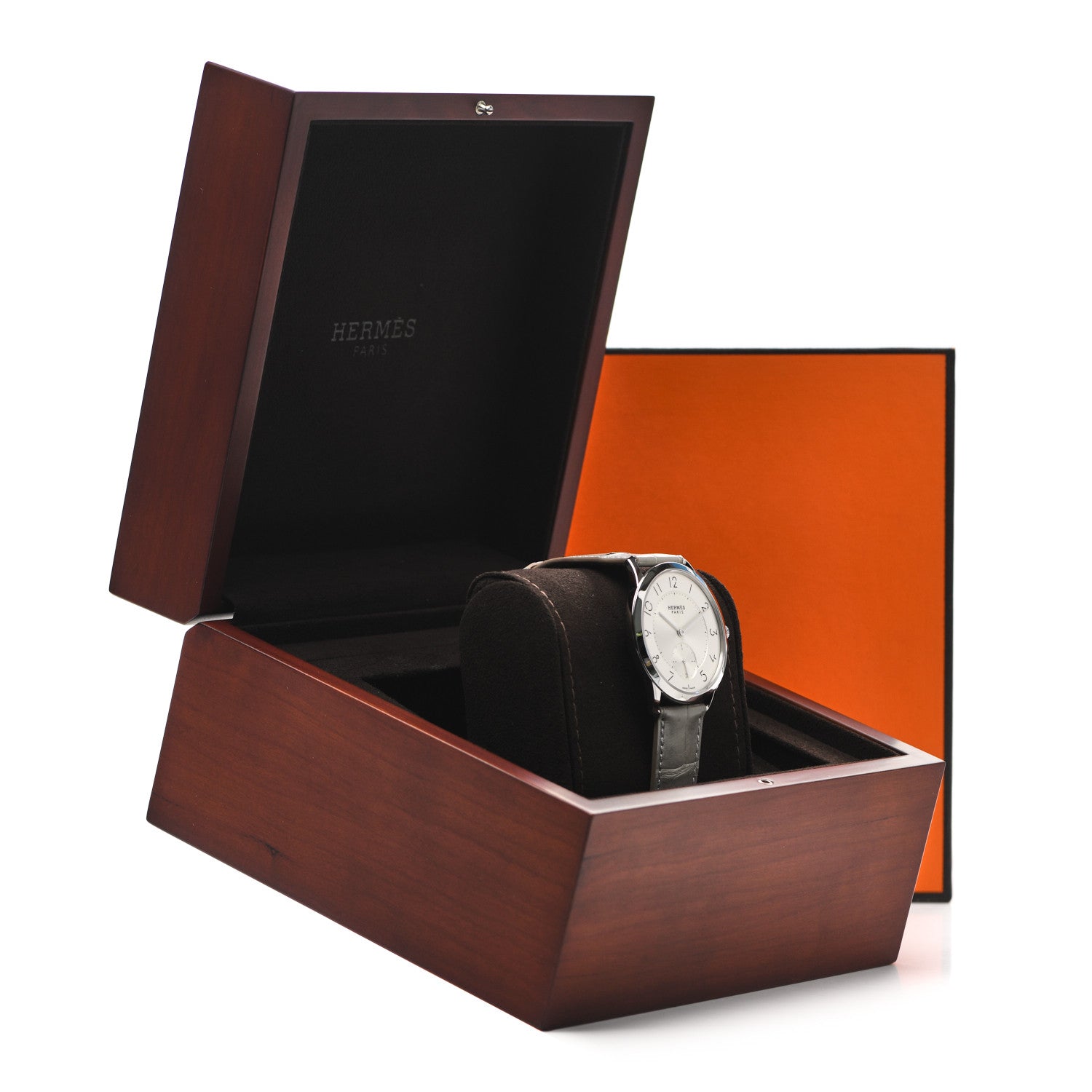 Hermes Stainless Steel Alligator 39.5mm Slim d'Hermes Automatic Watch Etoupe 6 of 6