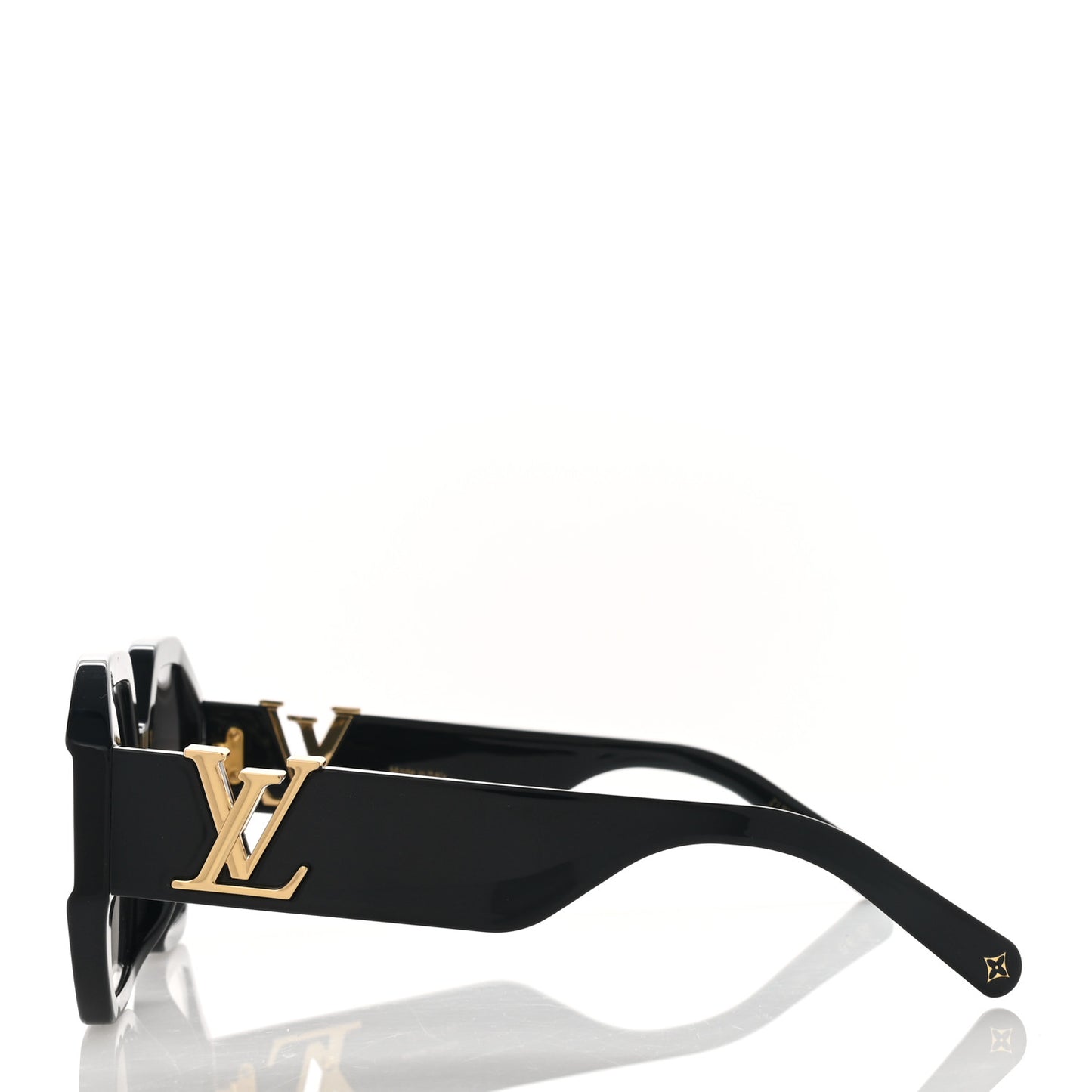 Acetate LV Icon Round Sunglasses Z1728E Black