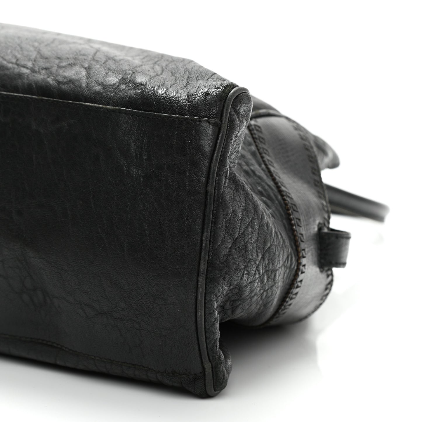 Distressed Lambskin Large Bag De Jour Tote Black