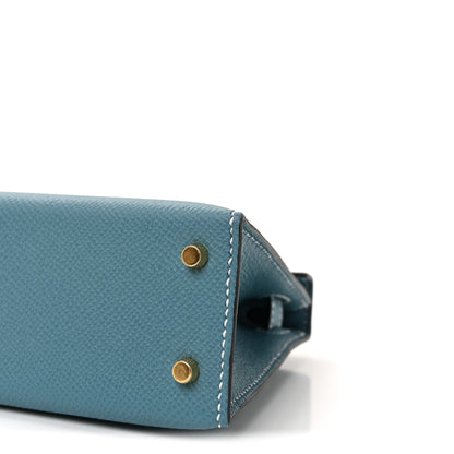 Hermes Epsom Mini Kelly Sellier 20 New Blue Jean 9 of 10