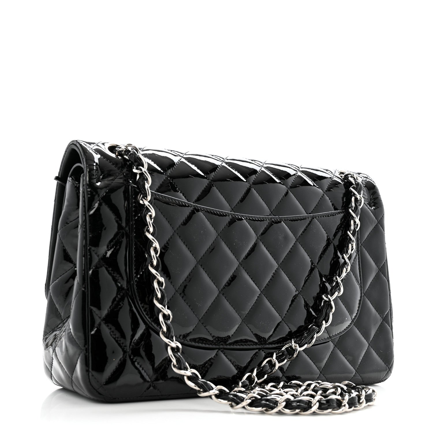 Chanel Patent Quilted Jumbo Double Flap Black 3 of 15