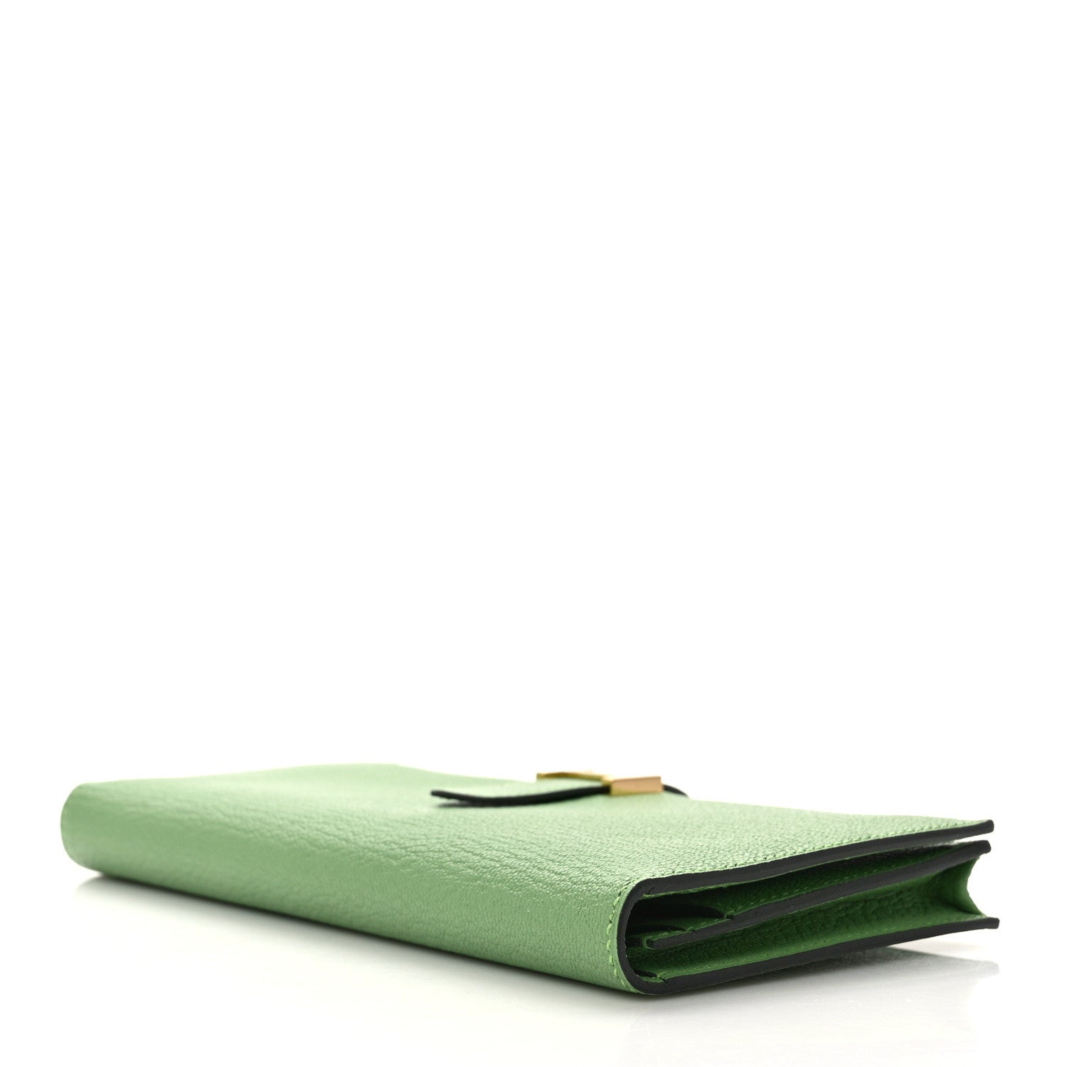 Hermes Chèvre Mysore Bearn Gusset Wallet Vert Criquet 4 of 9