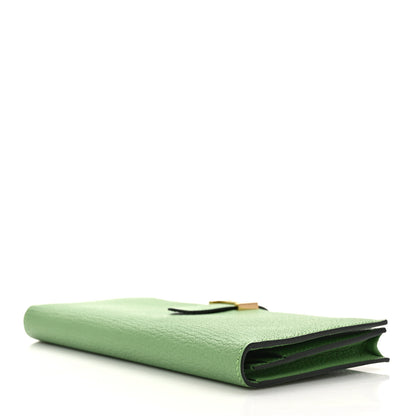 Hermes Chèvre Mysore Bearn Gusset Wallet Vert Criquet 4 of 9