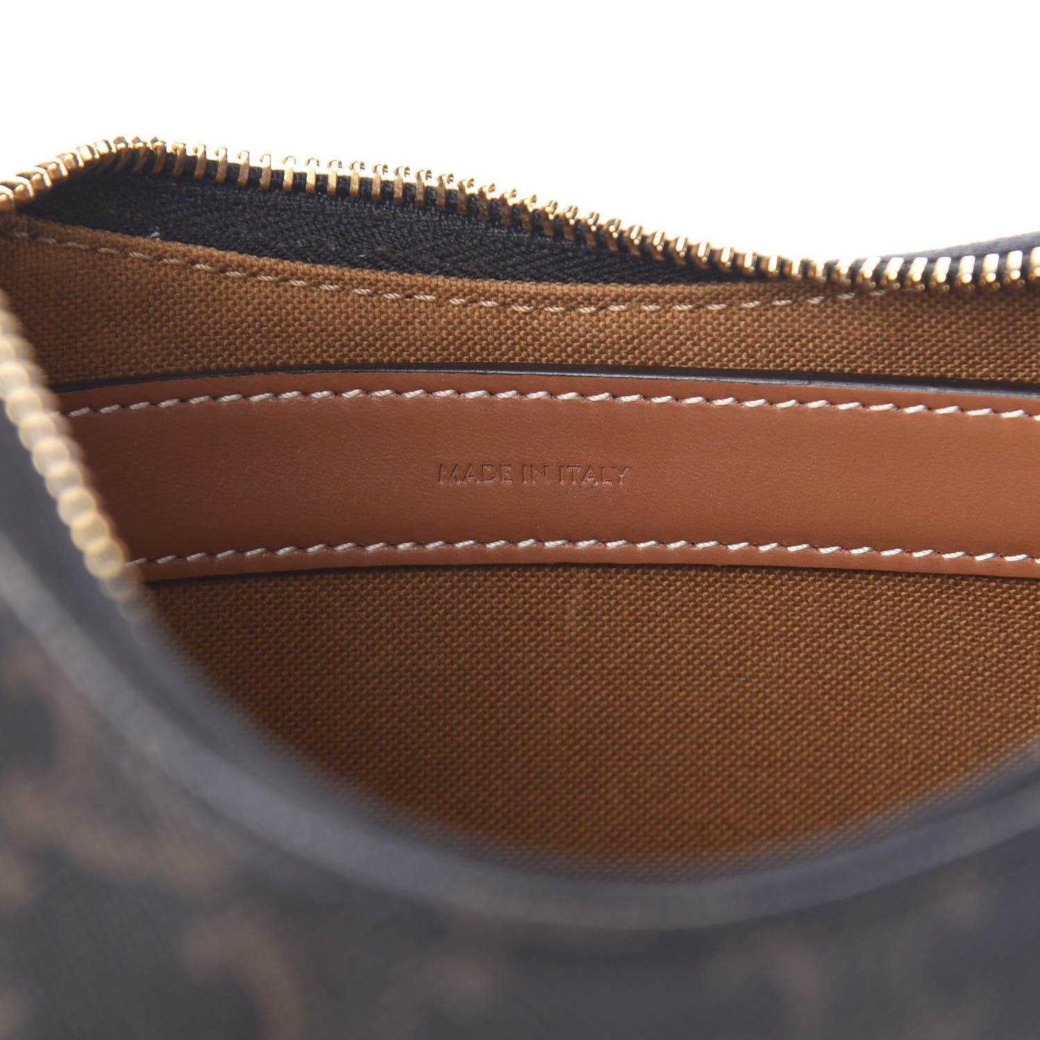 Celine Triomphe Canvas Calfskin Ava Shoulder Bag Tan 7 of 12