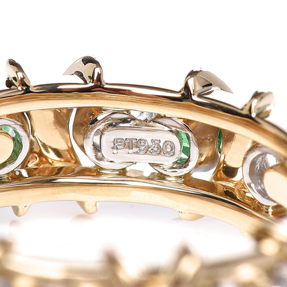 Tiffany 18K Yellow Gold Platinum Tsavorite Schlumberger Sixteen Stone Ring 50 5.5 6 of 6