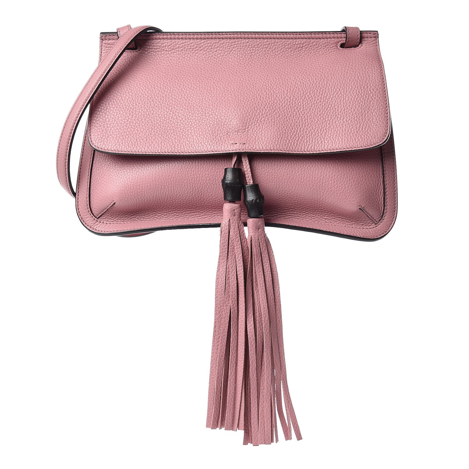 Gucci Cellarius Calfskin Medium Bamboo Daily Flap Shoulder Bag Carmine Rose 1 of 8