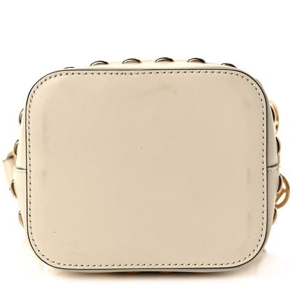 Fendi Vitello King F is Fendi Logo Debossed Metal Stitch Mini Mon Tresor Bucket Bag Pergamena 14 of 14