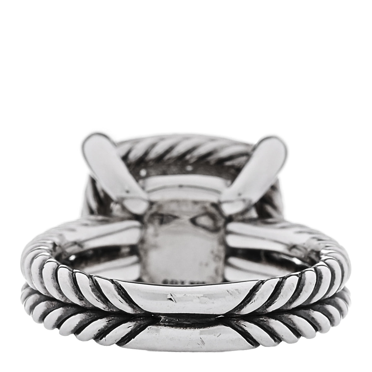 David Yurman Sterling Silver Diamond 14mm Chatelaine Pave Ring 52 6 4 of 5